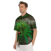 Cannabis Leaf Forest Green Print Men's Short Sleeve Shirts-grizzshop