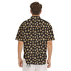 Cannabis Leaf Gold Print Pattern Men's Short Sleeve Shirts-grizzshop