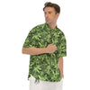 Cannabis Leaf Green Print Pattern Men's Short Sleeve Shirts-grizzshop