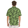 Cannabis Leaf Green Print Pattern Men's Short Sleeve Shirts-grizzshop