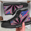 Cannabis Leaf Psychedelic Print Black High Top Shoes-grizzshop