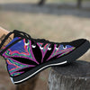 Cannabis Leaf Psychedelic Print Black High Top Shoes-grizzshop