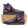 Cannabis Leaf Psychedelic Print Black High Top Shoes-grizzshop