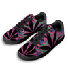 Cannabis Leaf Psychedelic Print Black Low Top Sneakers-grizzshop