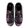 Cannabis Leaf Psychedelic Print Black Low Top Sneakers-grizzshop