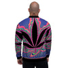 Cannabis Leaf Psychedelic Print Men's Bomber Jacket-grizzshop