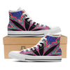 Cannabis Leaf Psychedelic Print White High Top Shoes-grizzshop