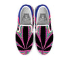 Cannabis Leaf Psychedelic Print White Slip On Shoes-grizzshop