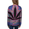 Cannabis Leaf Psychedelic Print Women's Sweatshirt-grizzshop