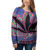 Cannabis Leaf Psychedelic Print Women's Sweatshirt-grizzshop