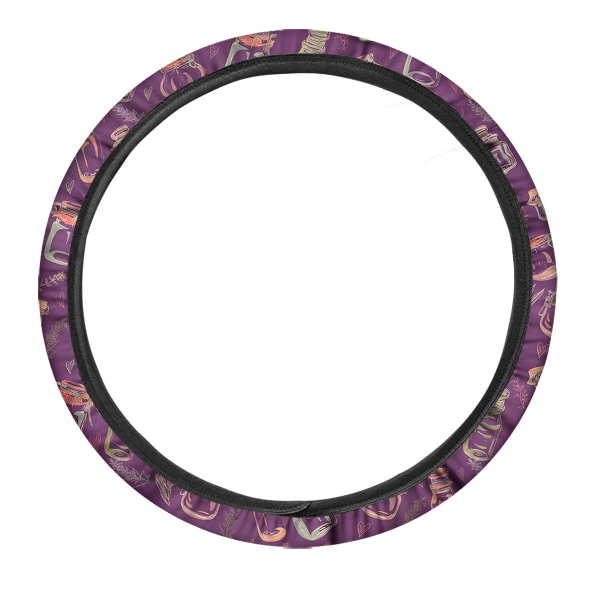 Canning Doodle Print Pattern Car Steering Wheel Cover-grizzshop