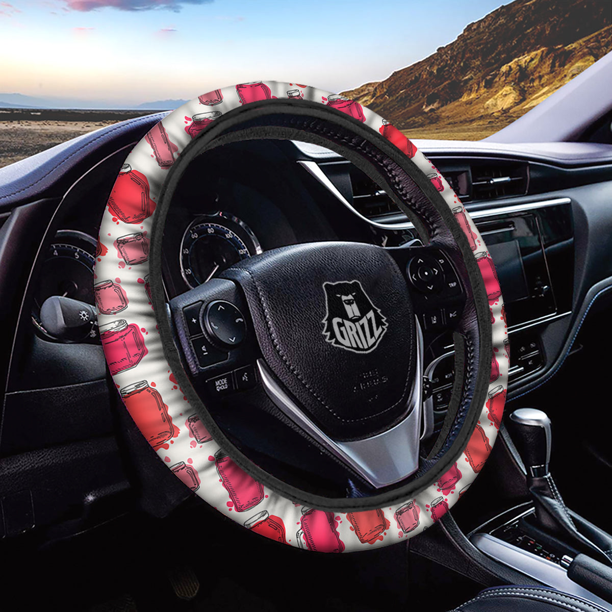 Canning Watercolor Print Pattern Car Steering Wheel Cover-grizzshop