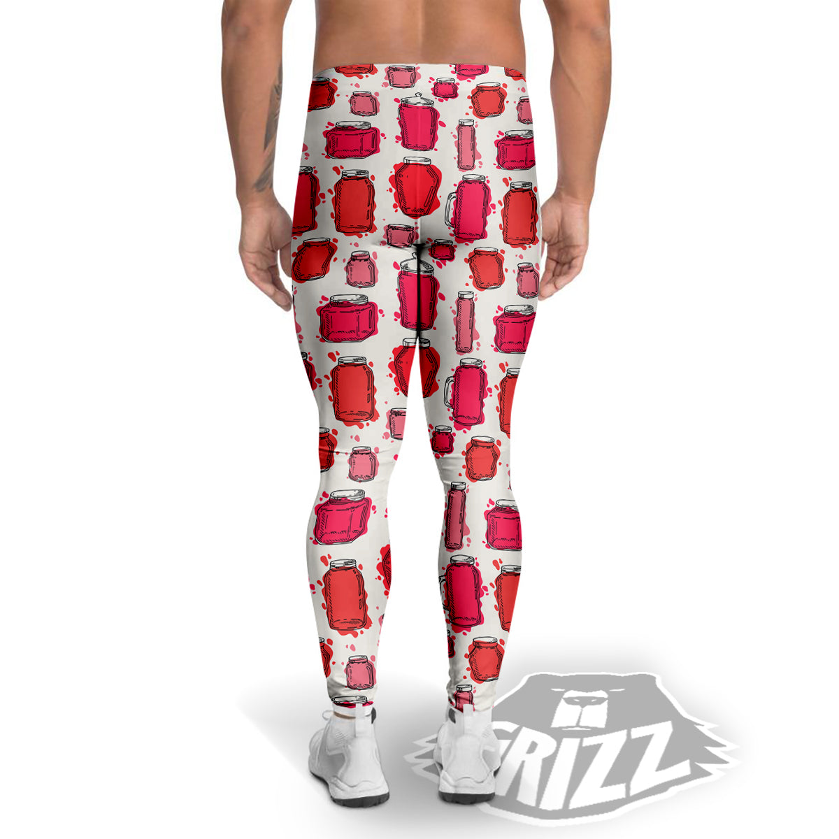 Canning Watercolor Print Pattern Men's Leggings-grizzshop