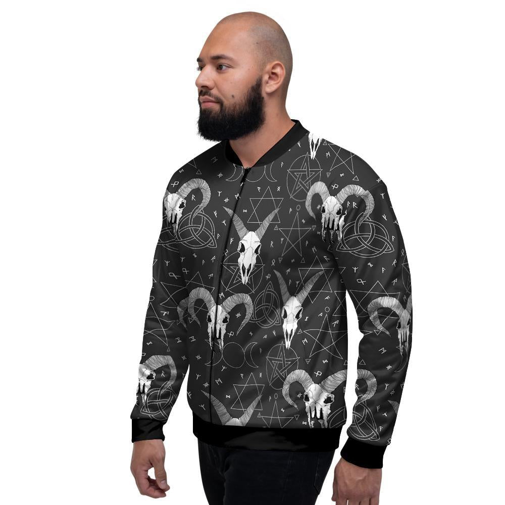 Capricorn Astrology Gothic Witch Men's Bomber Jacket-grizzshop