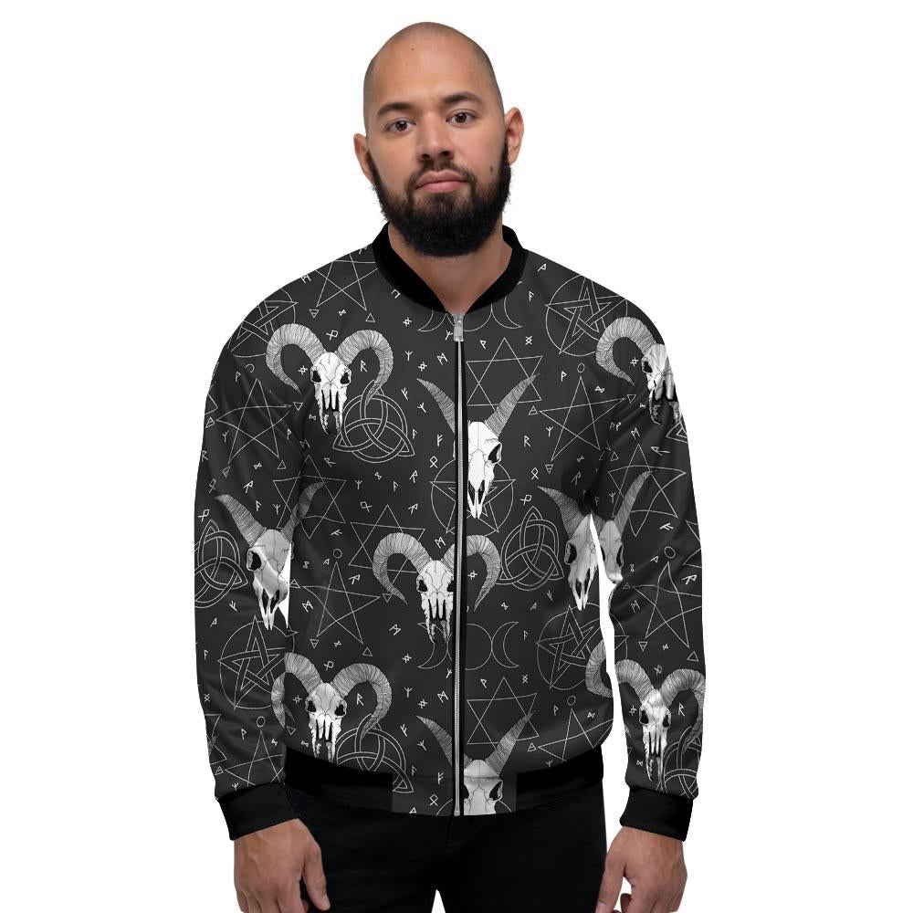 Capricorn Astrology Gothic Witch Men's Bomber Jacket-grizzshop