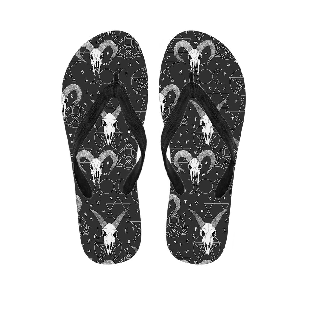 Capricorn Astrology Gothic Witch Men's Flip Flops-grizzshop