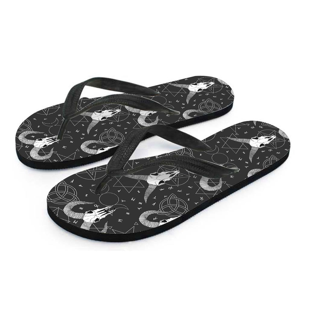 Capricorn Astrology Gothic Witch Men's Flip Flops-grizzshop