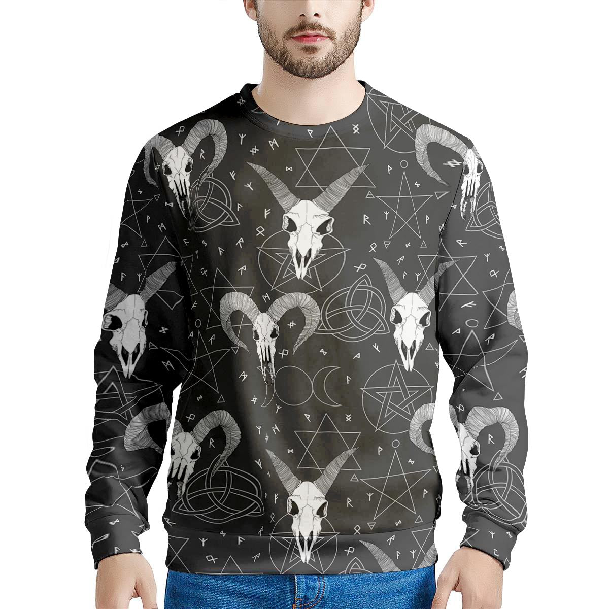 Capricorn Astrology Gothic Witch Men's Sweatshirt-grizzshop