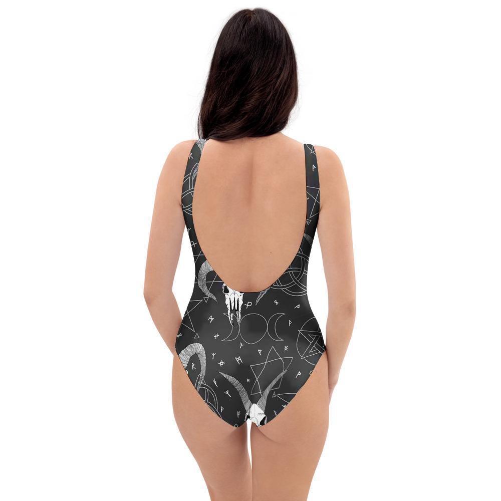 Capricorn Astrology Gothic Witch One Piece Swimsuite-grizzshop