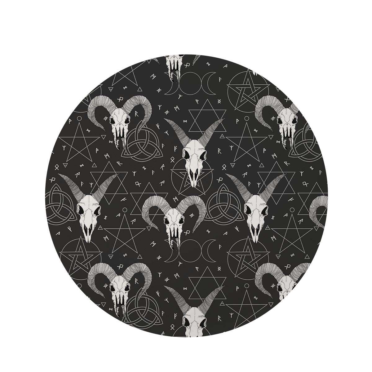 Capricorn Astrology Gothic Witch Round Rug-grizzshop