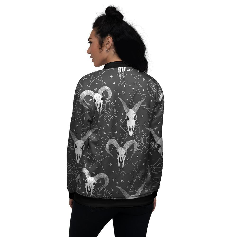 Capricorn Astrology Gothic Witch Women's Bomber Jacket-grizzshop