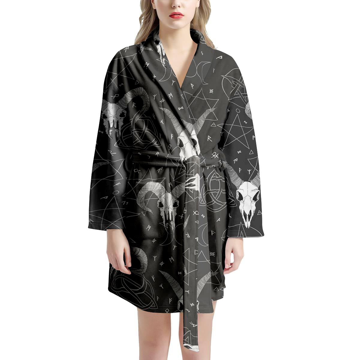 Capricorn Astrology Gothic Witch Women's Robe-grizzshop