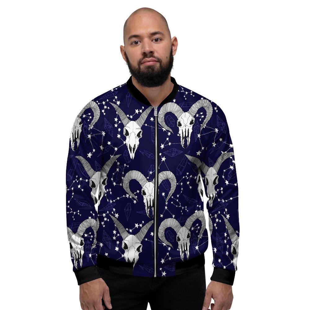 Capricorn Astrology Magic Witch Men's Bomber Jacket-grizzshop