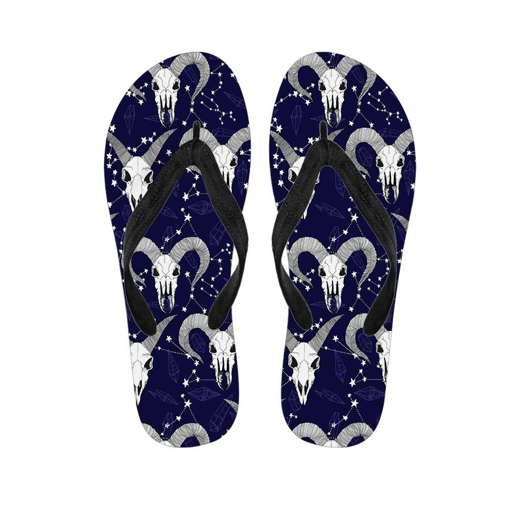 Capricorn Astrology Magic Witch Men's Flip Flops-grizzshop