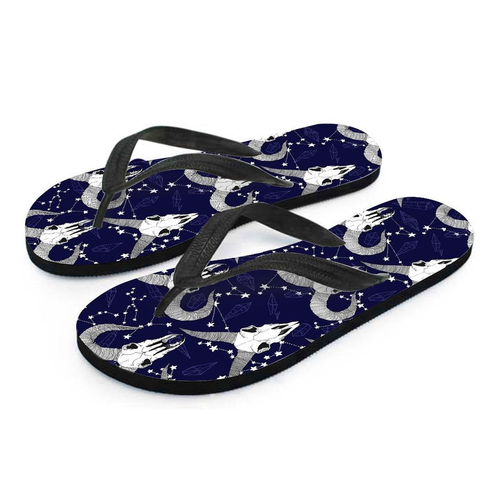 Capricorn Astrology Magic Witch Men's Flip Flops-grizzshop