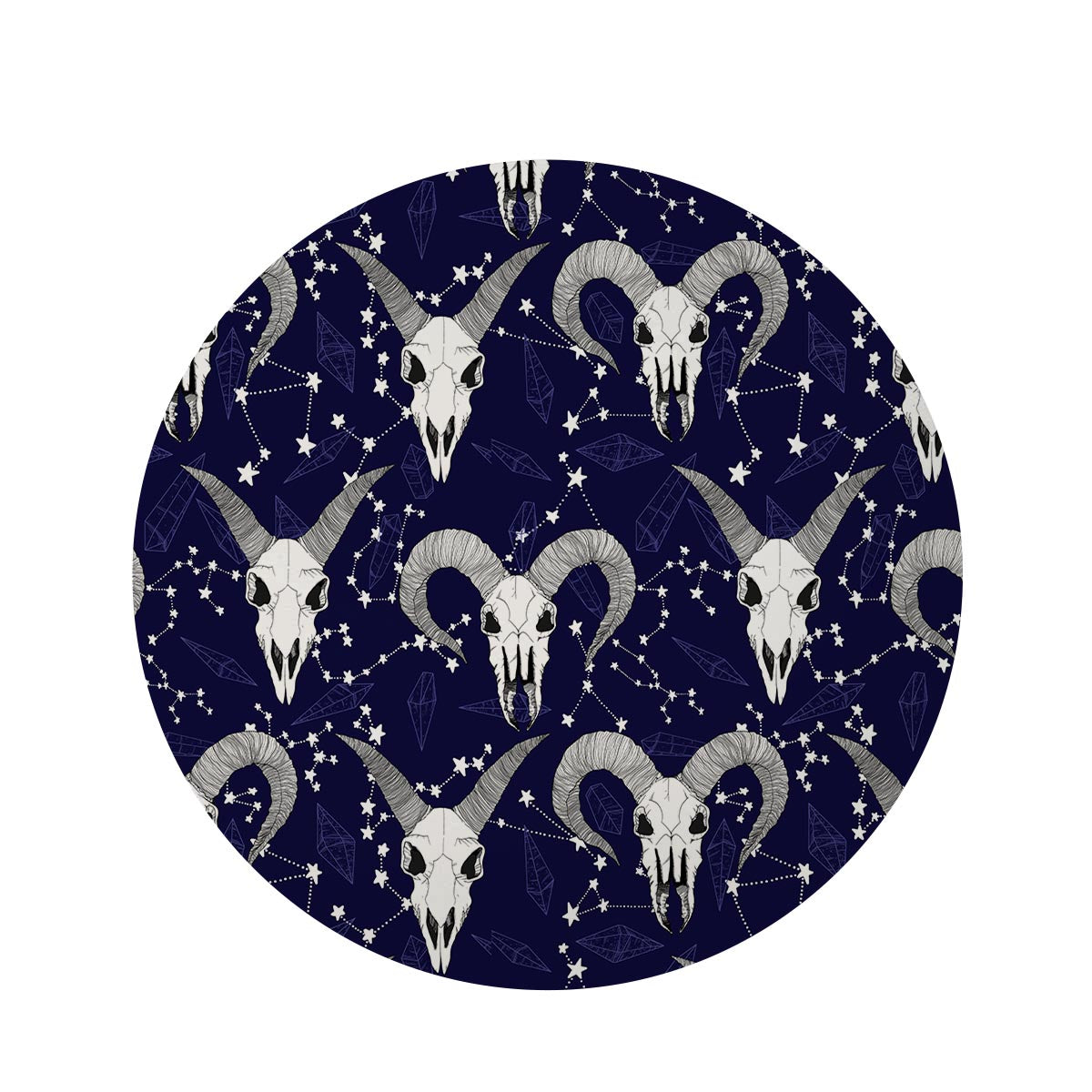 Capricorn Astrology Magic Witch Round Rug-grizzshop