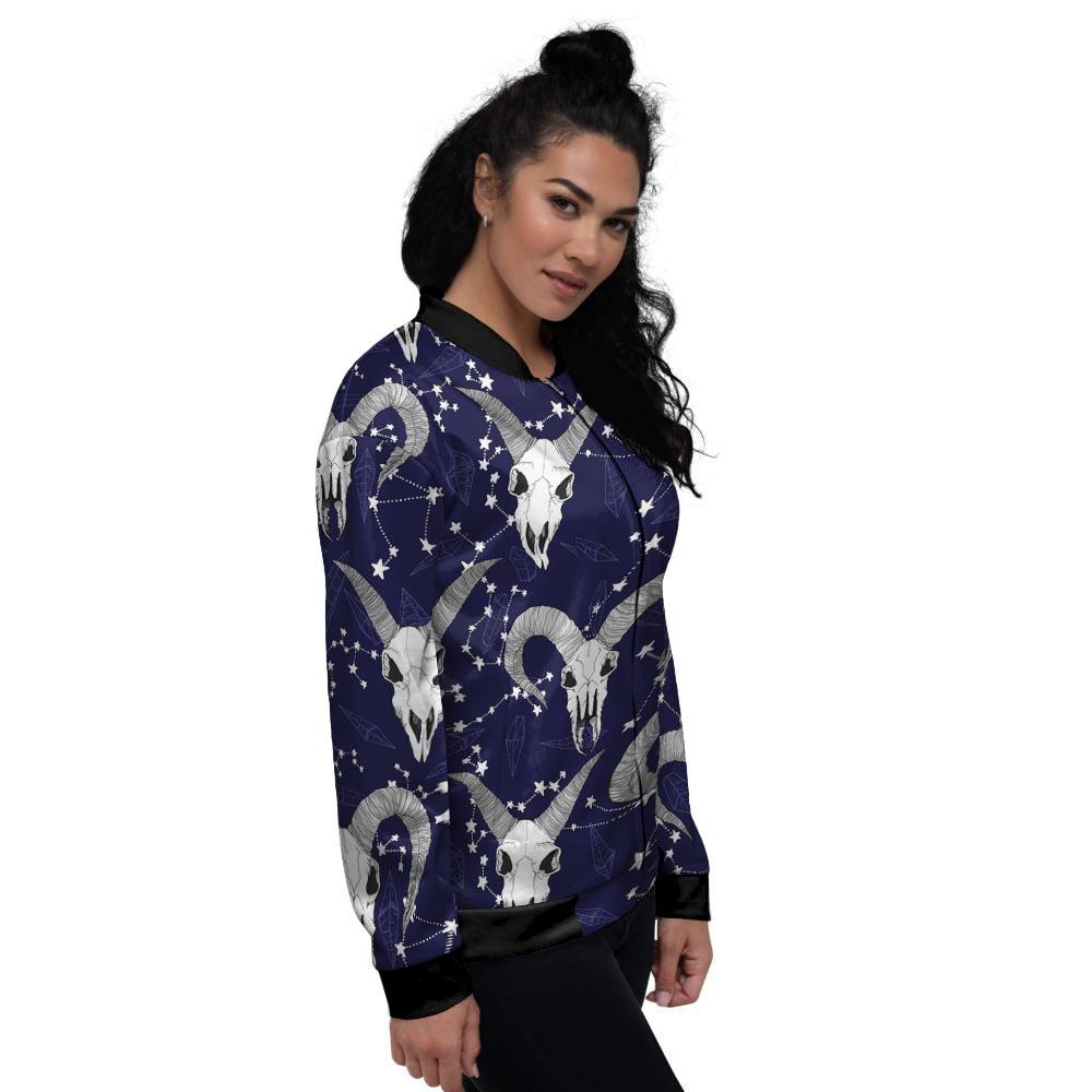 Capricorn Astrology Magic Witch Women's Bomber Jacket-grizzshop