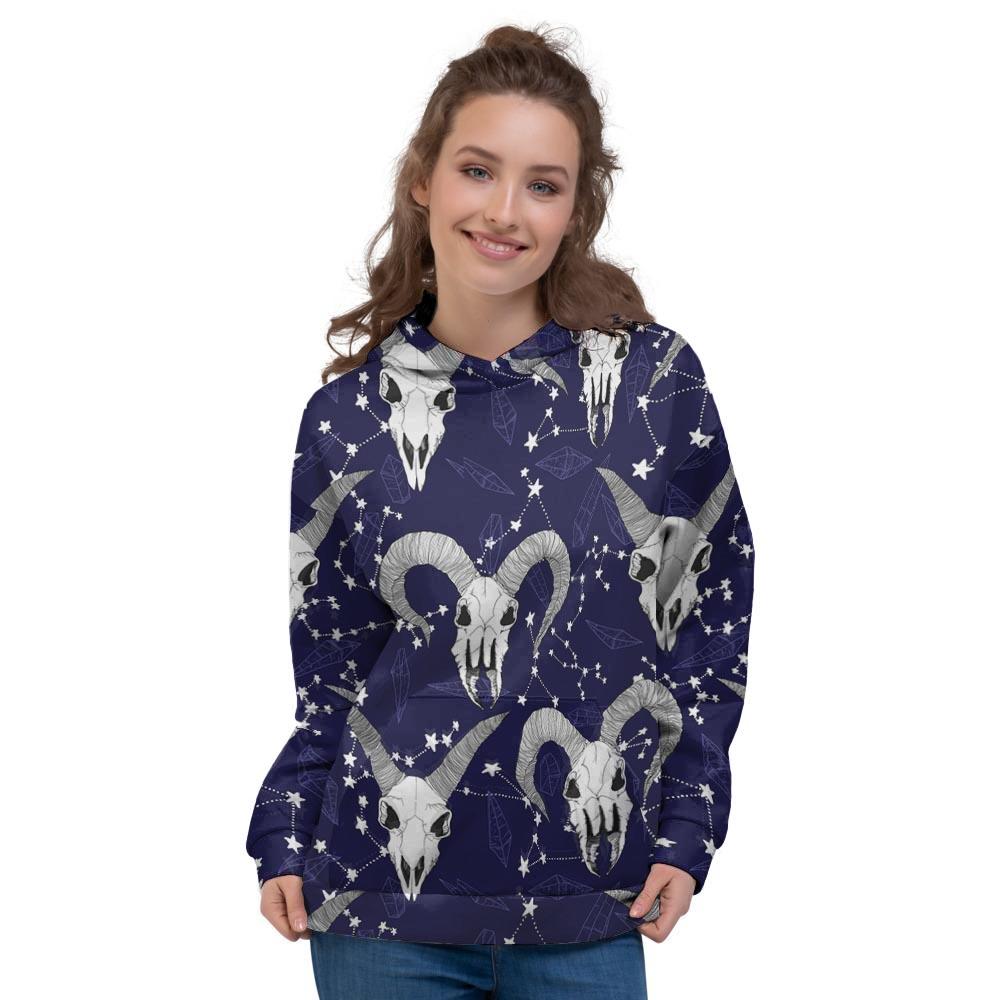 Capricorn Astrology Magic Witch Women's Hoodie-grizzshop