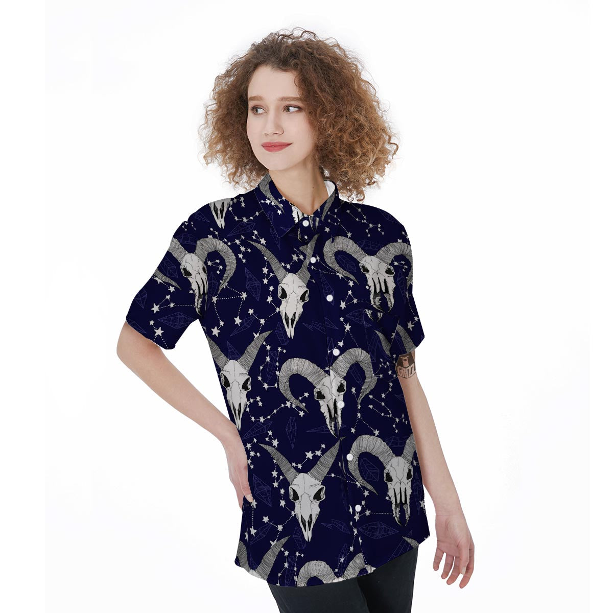 Capricorn Astrology Magic Witch Women's Short Sleeve Shirts-grizzshop