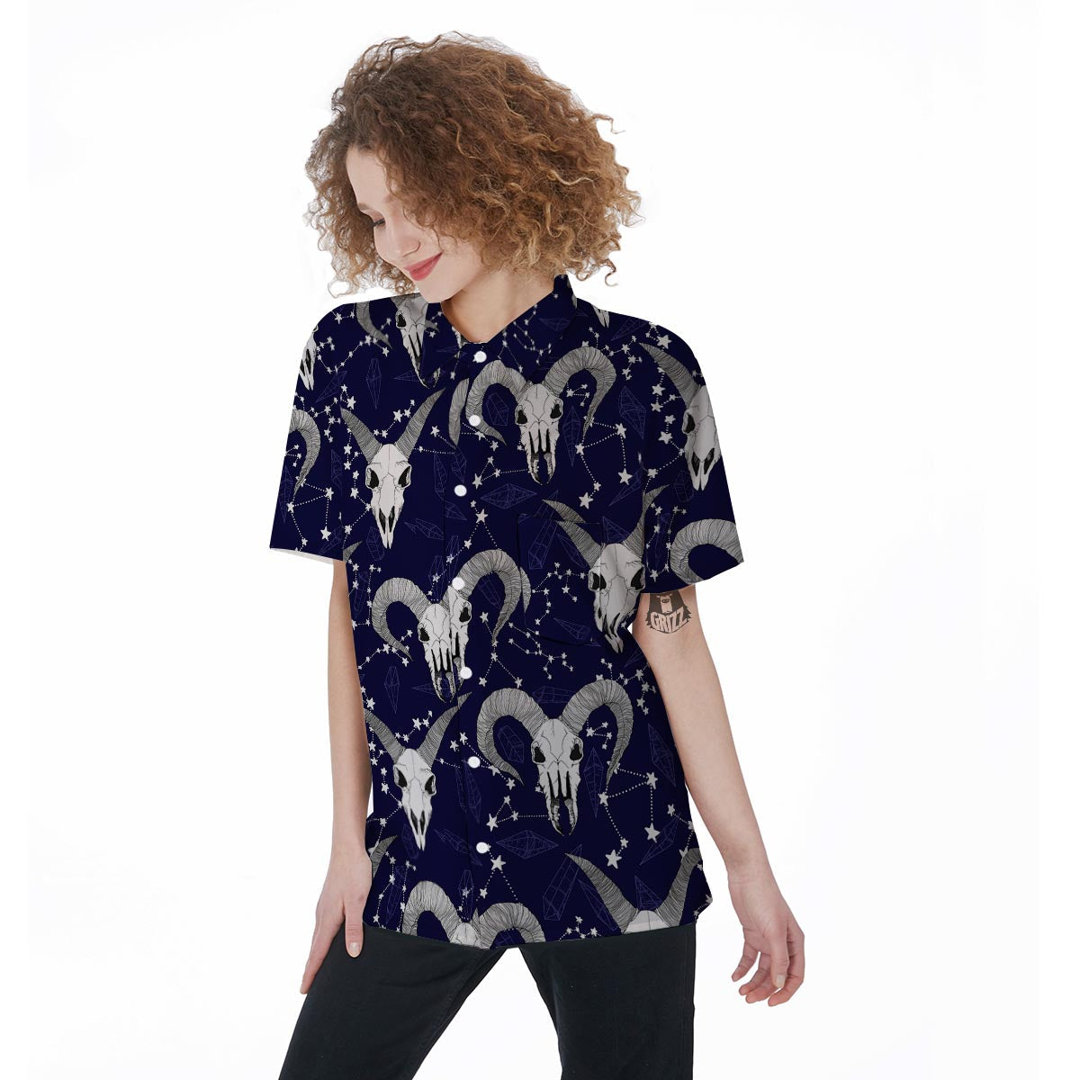 Capricorn Astrology Magic Witch Women's Short Sleeve Shirts-grizzshop