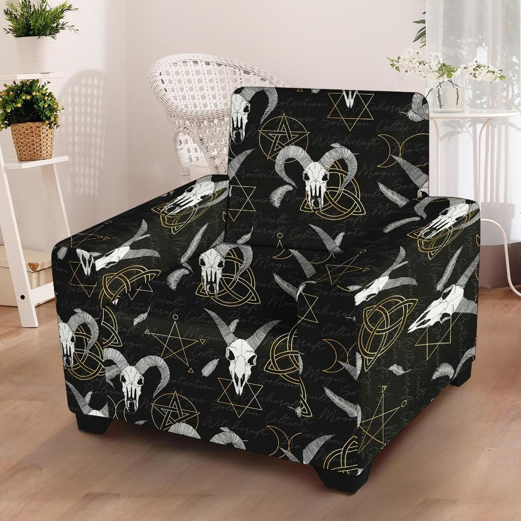 Capricorn Astrology Witch Gothic Armchair Cover-grizzshop