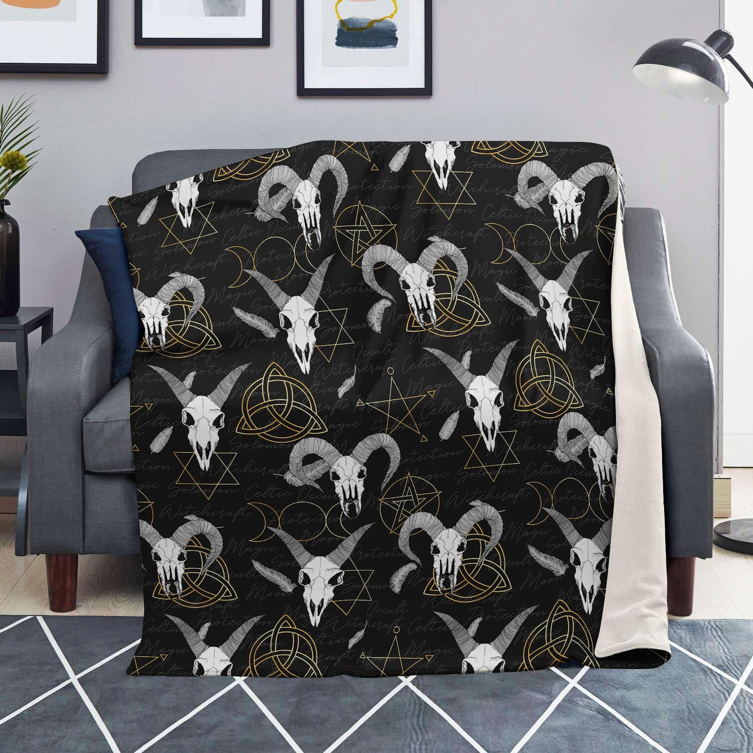 Capricorn Astrology Witch Gothic Blanket-grizzshop