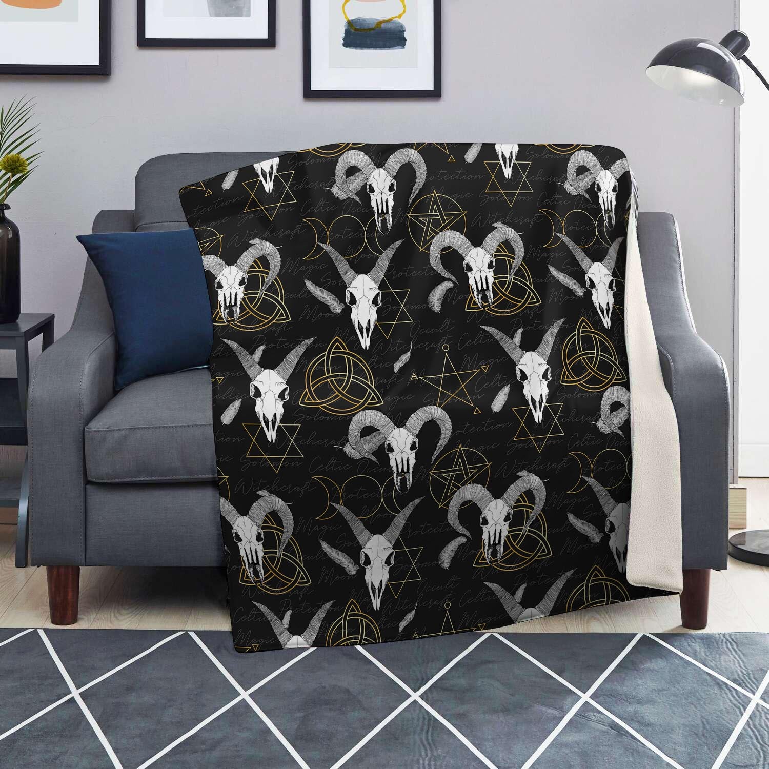 Capricorn Astrology Witch Gothic Blanket-grizzshop