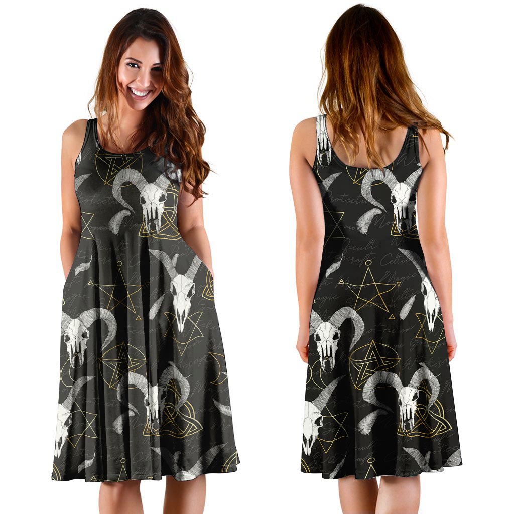 Capricorn Astrology Witch Gothic Dress-grizzshop