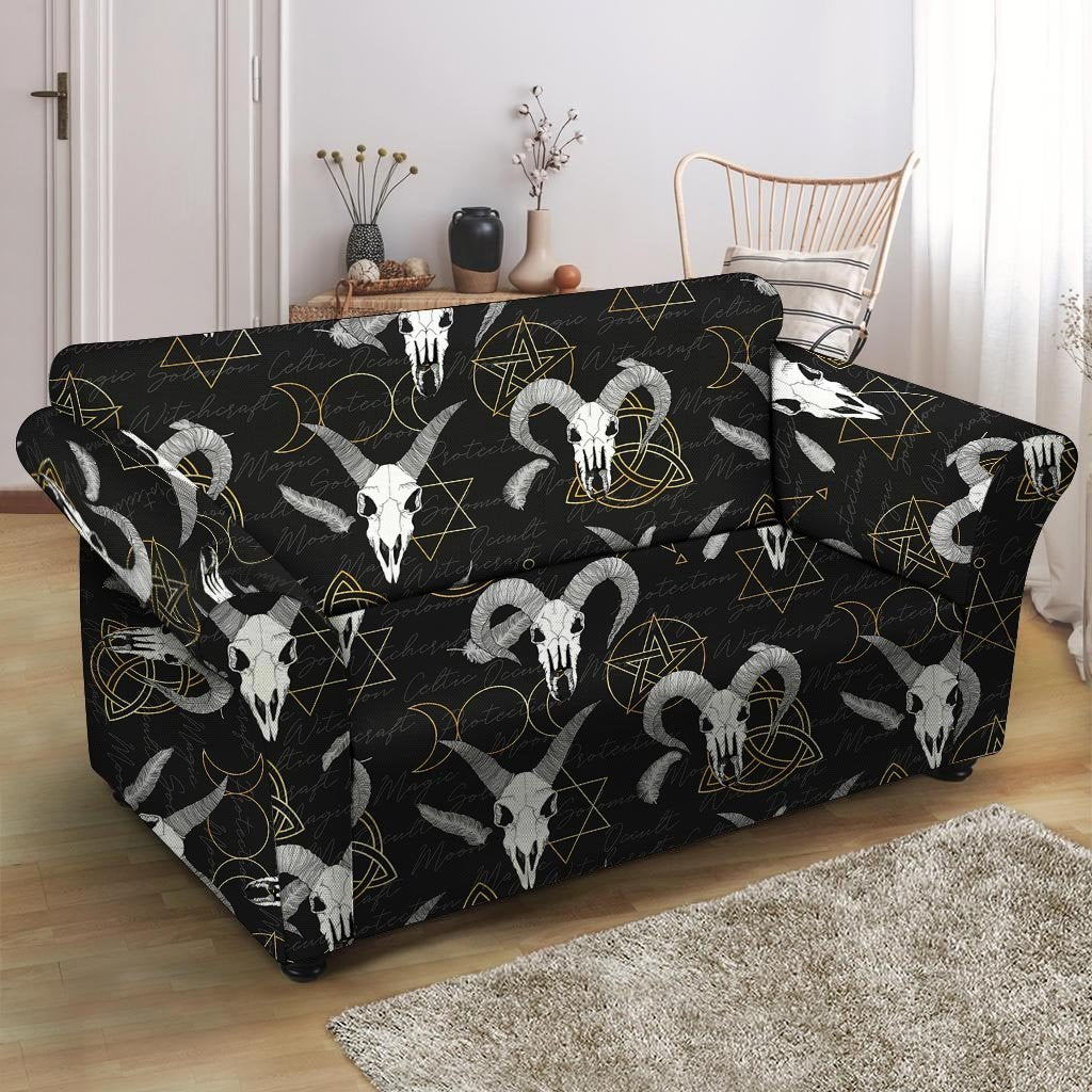 Capricorn Astrology Witch Gothic Loveseat Cover-grizzshop