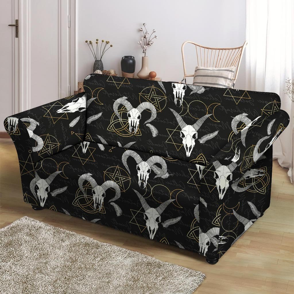 Capricorn Astrology Witch Gothic Loveseat Cover-grizzshop