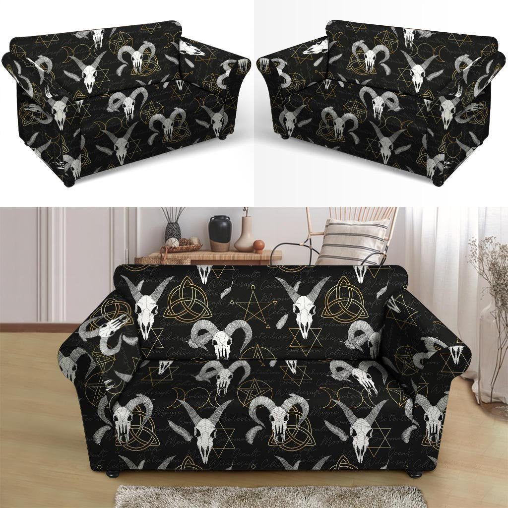 Capricorn Astrology Witch Gothic Loveseat Cover-grizzshop