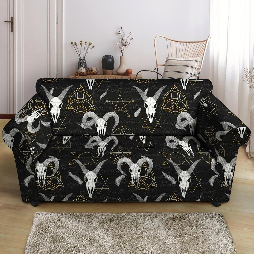 Capricorn Astrology Witch Gothic Loveseat Cover-grizzshop