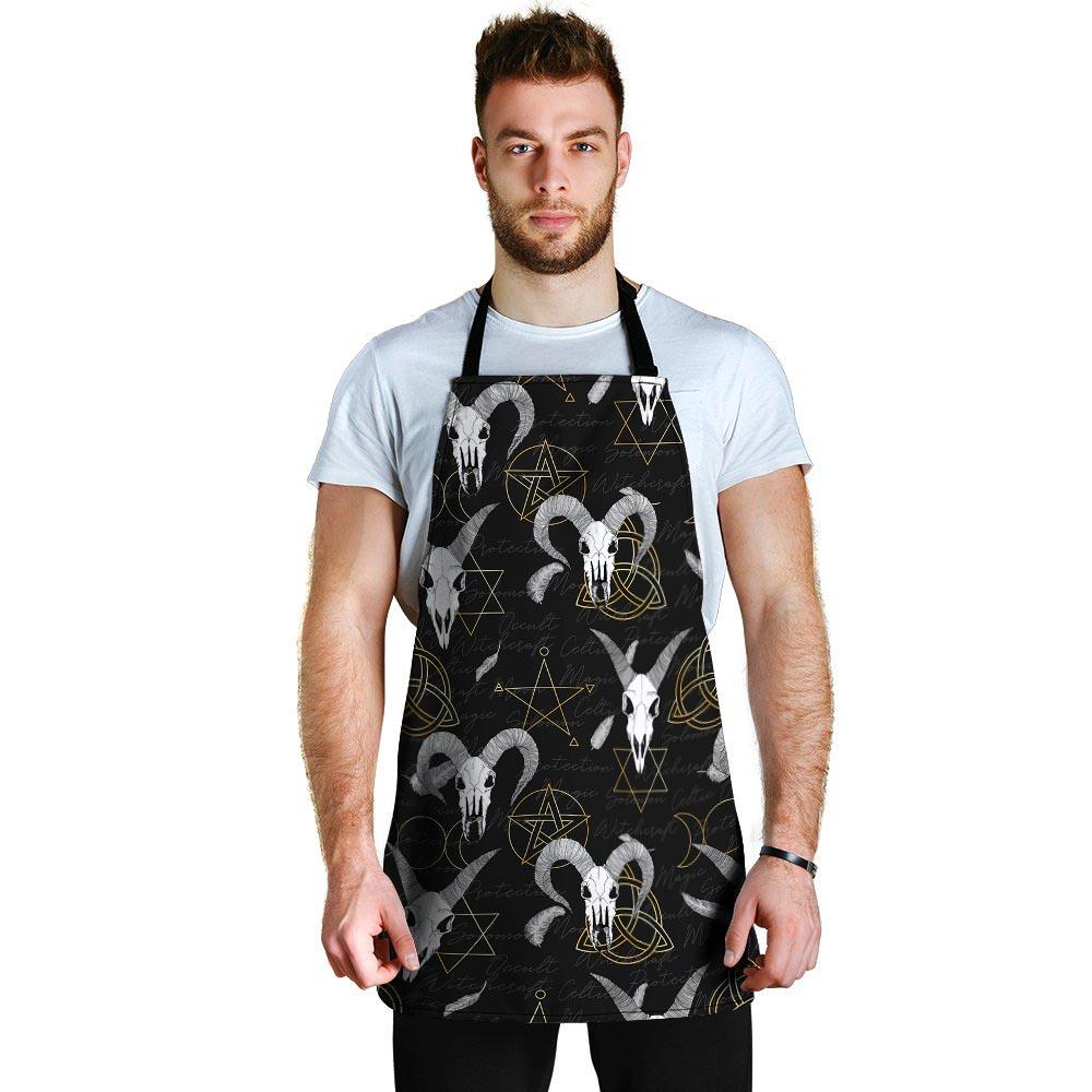 Capricorn Astrology Witch Gothic Men's Apron-grizzshop