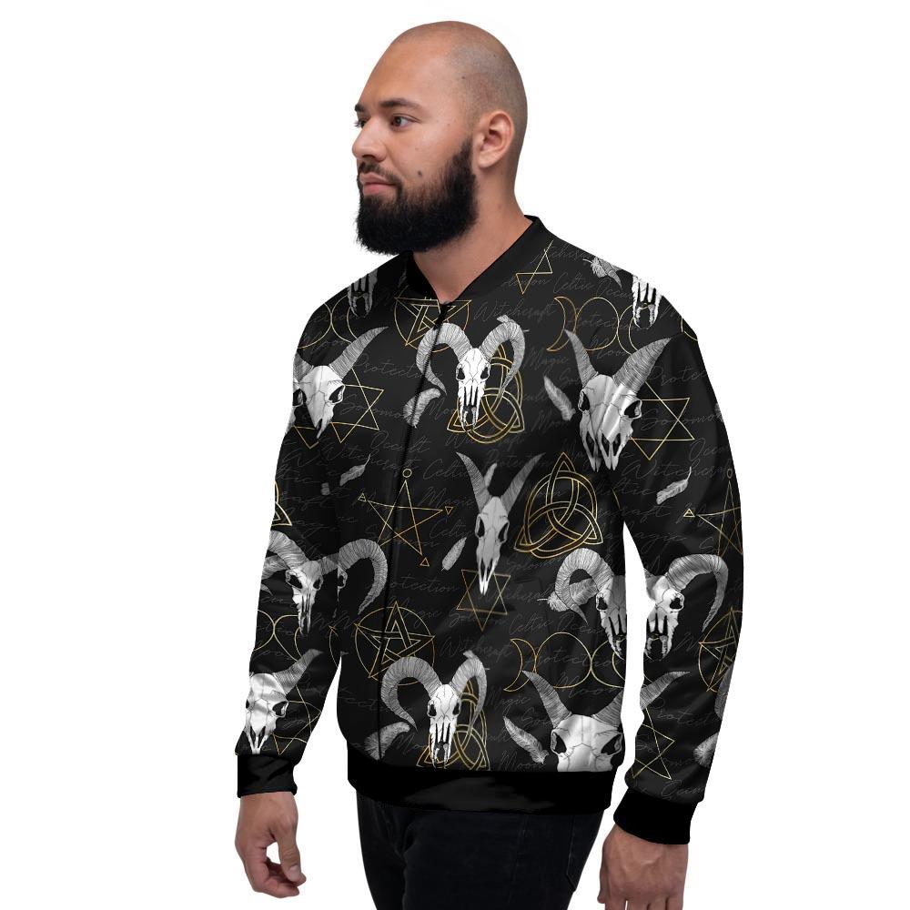 Capricorn Astrology Witch Gothic Men's Bomber Jacket-grizzshop