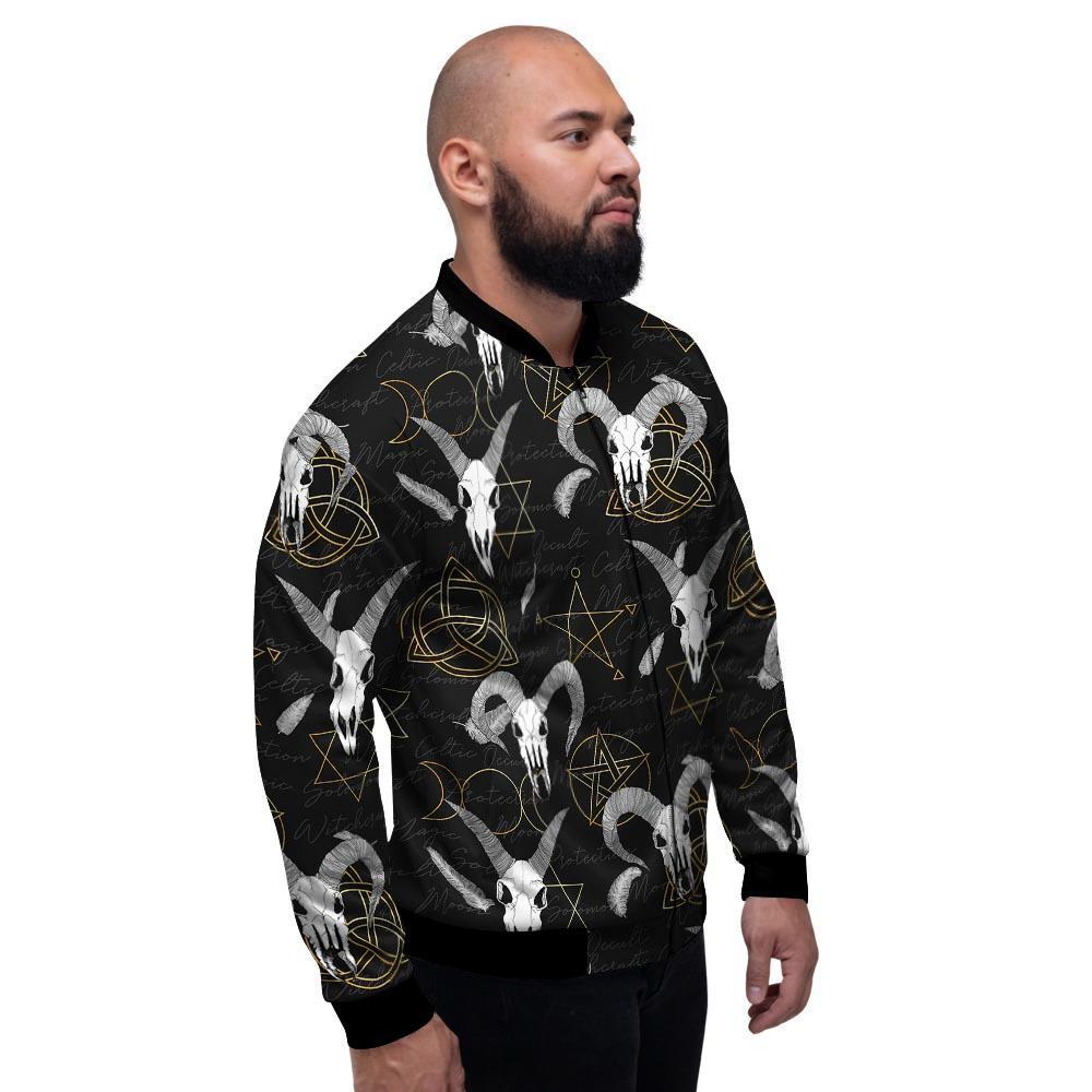 Capricorn Astrology Witch Gothic Men's Bomber Jacket-grizzshop