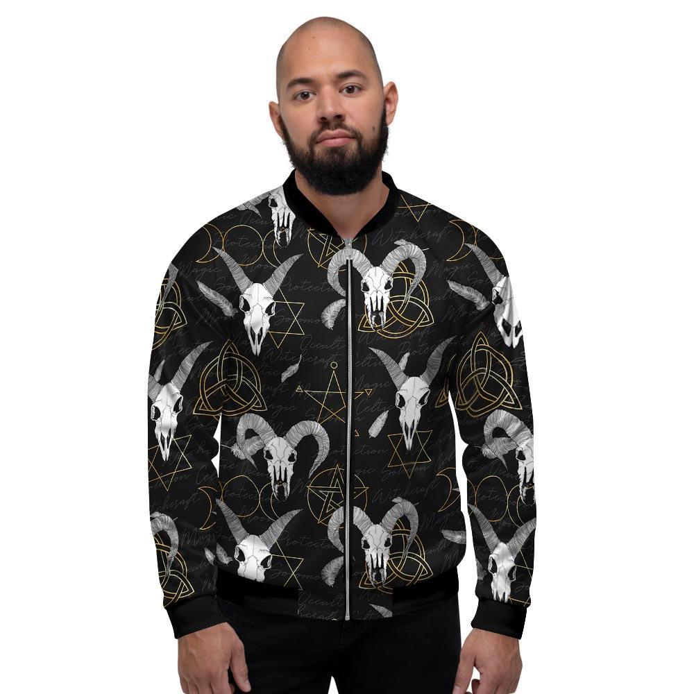 Capricorn Astrology Witch Gothic Men's Bomber Jacket-grizzshop