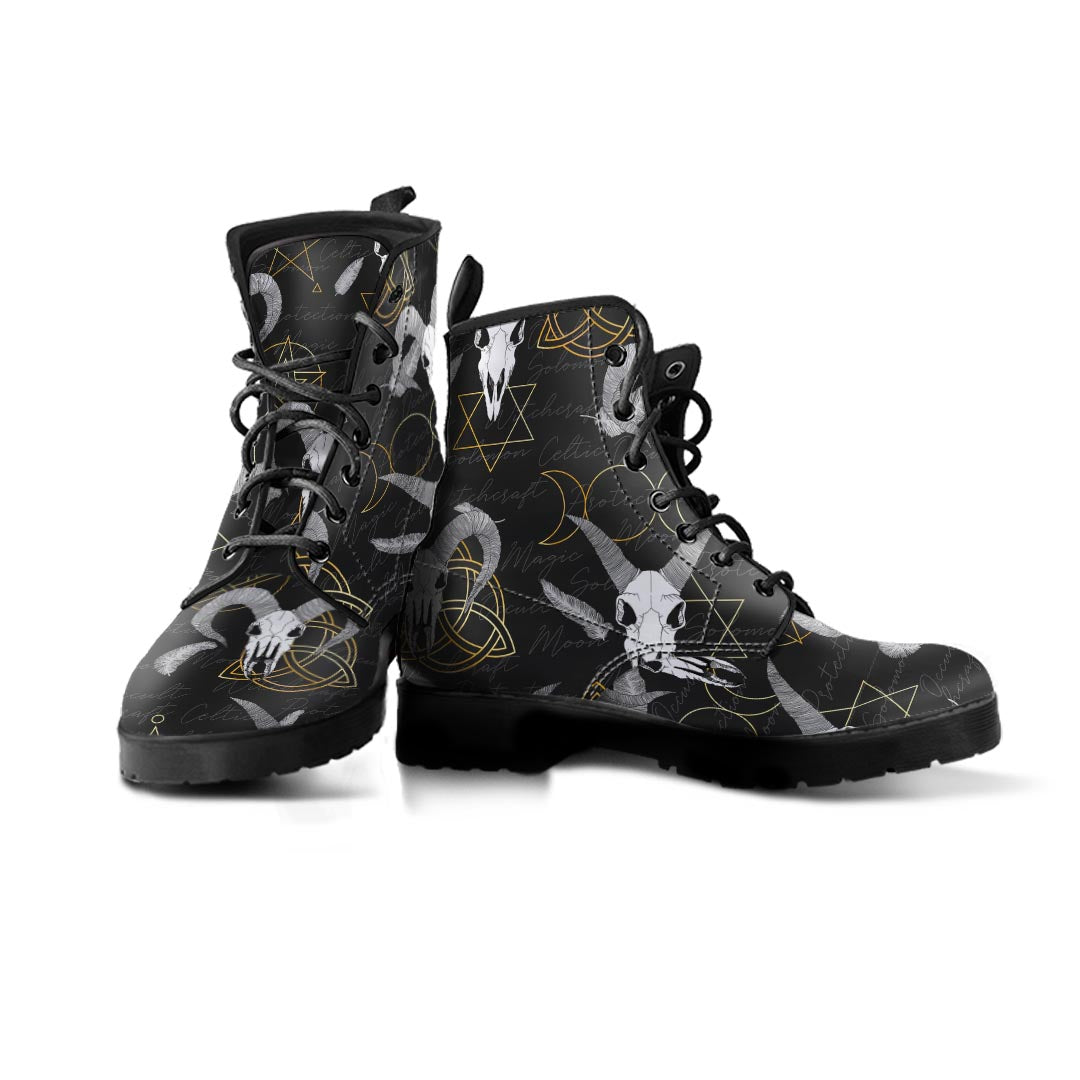 Capricorn Astrology Witch Gothic Men's Boots-grizzshop