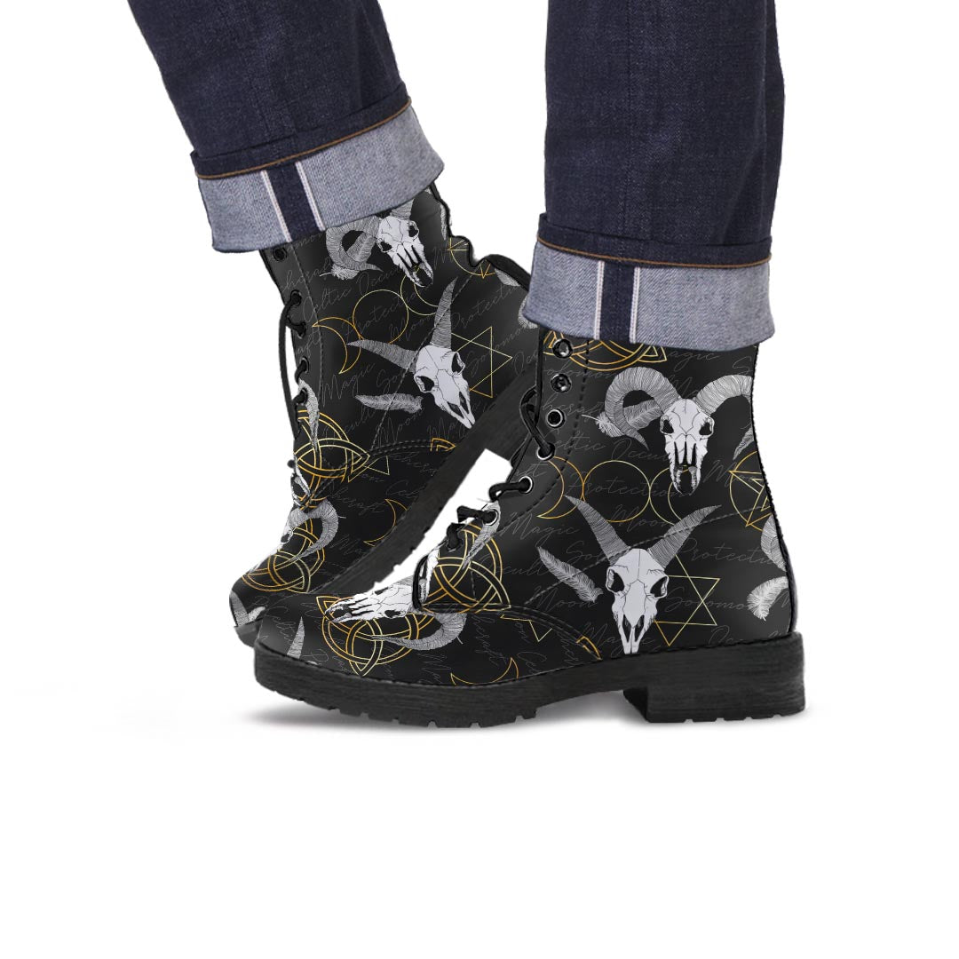 Capricorn Astrology Witch Gothic Men's Boots-grizzshop