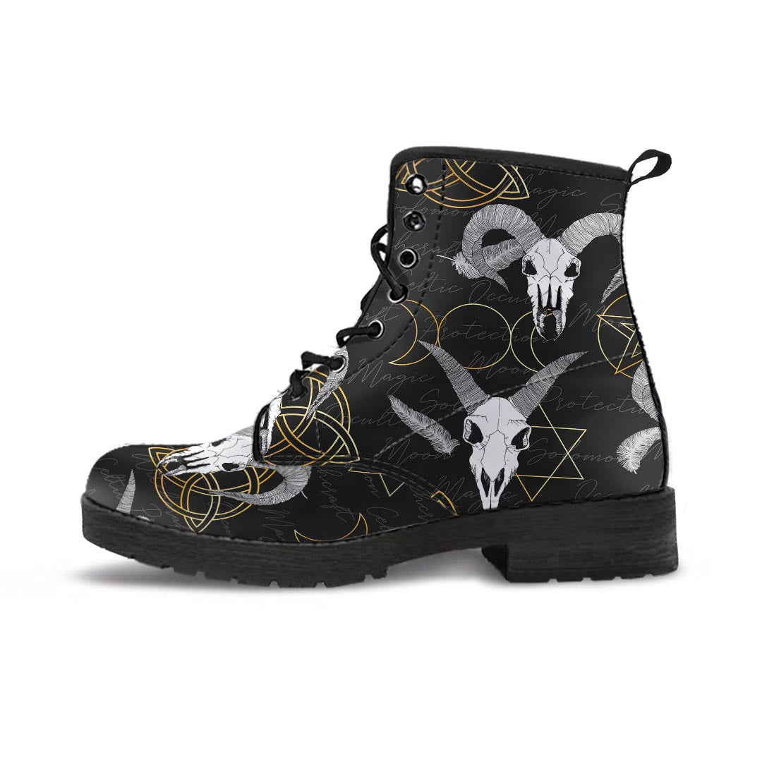 Capricorn Astrology Witch Gothic Men's Boots-grizzshop