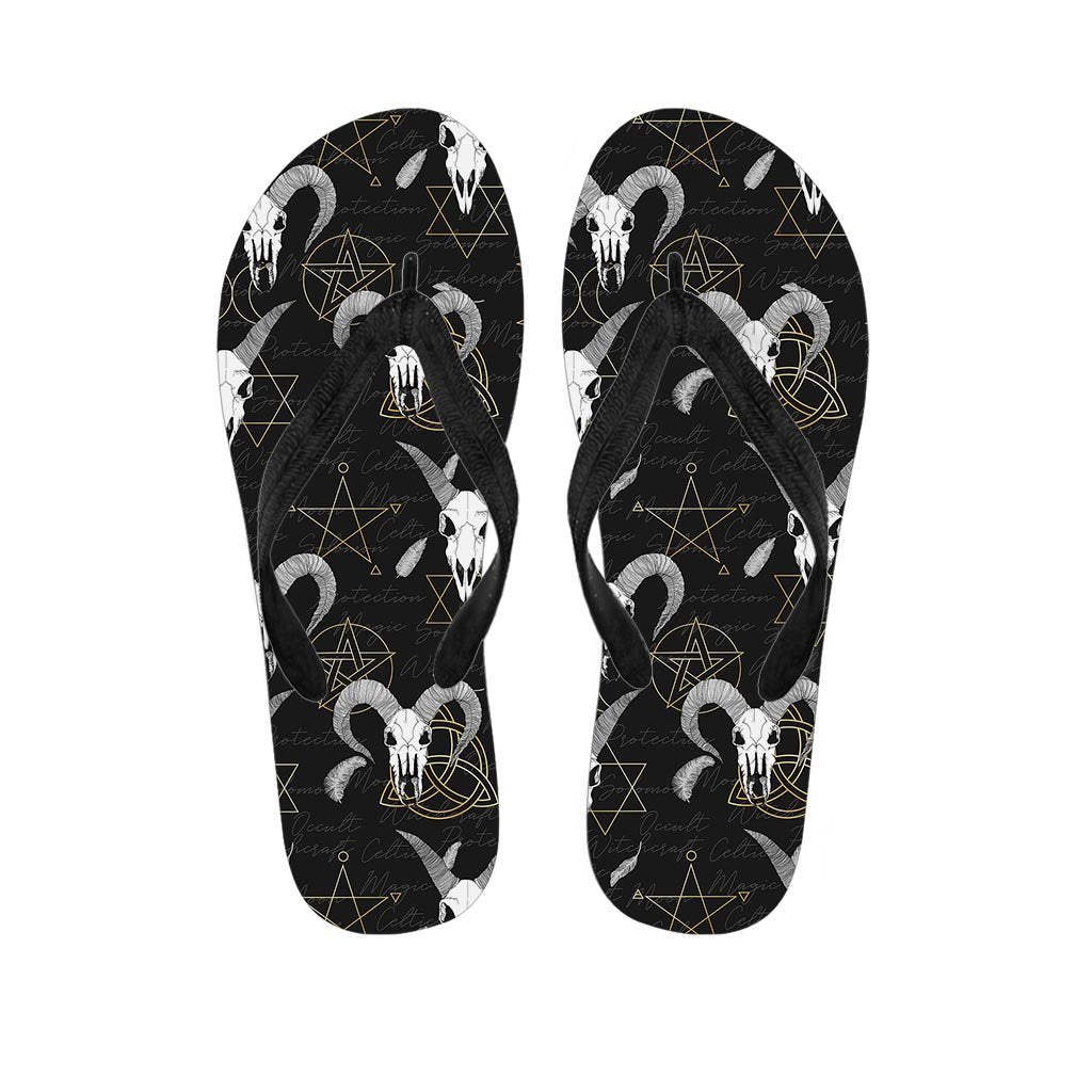 Capricorn Astrology Witch Gothic Men's Flip Flops-grizzshop